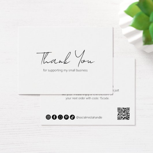 Minimalistisch Elegant Modern Business Bedankt Visitekaartje (Bureau)