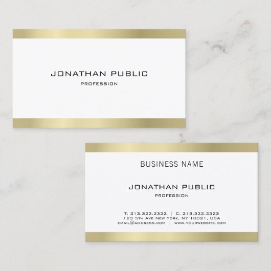 Minimalistisch elegant modern design met hoge tone visitekaartje (Voorkant / Achterkant)