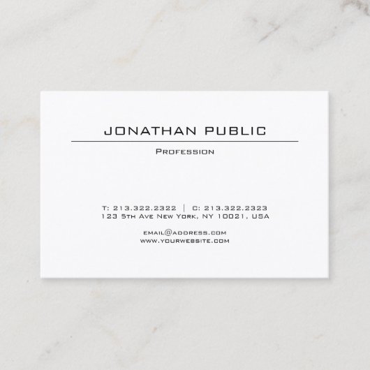 Minimalistisch elegant modern design met hoge tone visitekaartje (Voorkant)