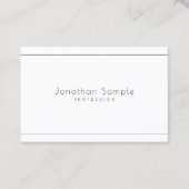 Minimalistisch elegant, modern, eenvoudig bovenaan visitekaartje (Voorkant)