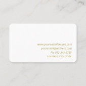 Minimalistisch Elegant Modern Goud Ivoor Visitekaa Visitekaartje (Achterkant)