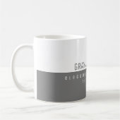 minimalistisch elegant modern grijs en wit koffiemok (Links)