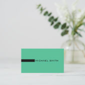 Minimalistisch Elegant Modern Ocean Green en Black Visitekaartje (Staand voorkant)