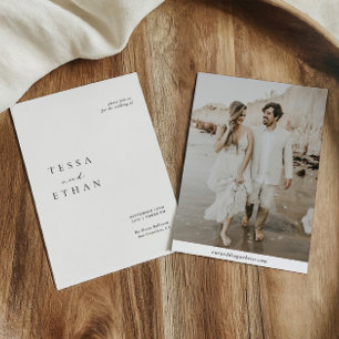 Minimalistisch Elegant Modern Photo Wedding Kaart