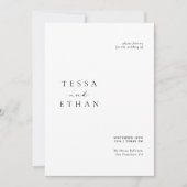 Minimalistisch Elegant Modern Photo Wedding Kaart (Voorkant)