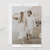 Minimalistisch Elegant Modern Photo Wedding Kaart (Achterkant)
