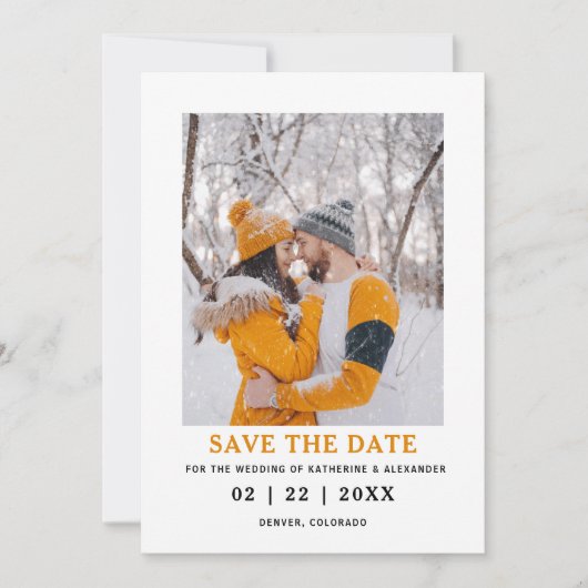 Minimalistisch Elegant Modern Photo Wedding Save The Date (Voorkant)