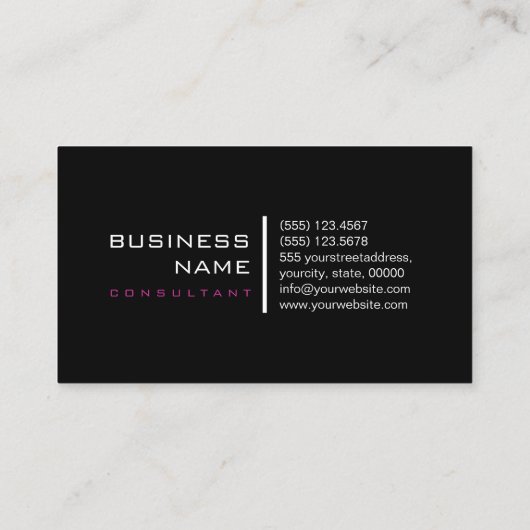 Minimalistisch Elegant Modern Royal Fuchsia en Bla Visitekaartje (Achterkant)