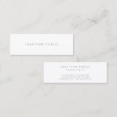 Minimalistisch Elegant Modern Simple Grey Plain Mini Visitekaartje (Voorkant / Achterkant)