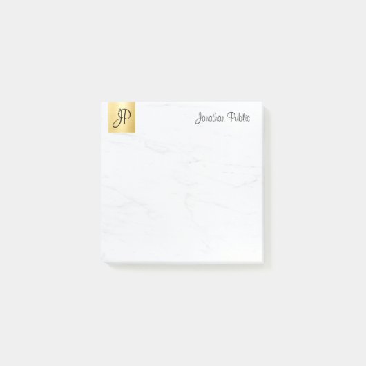 Minimalistisch Elegant modern Sjabloon goud en mar Post-it® Notes (Voorkant)