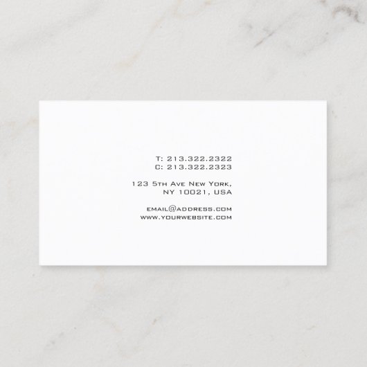Minimalistisch Elegant Modern Smooth Trendy Plain Visitekaartje (Achterkant)