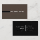 Minimalistisch Elegant Modern Taupe en Black Visitekaartje (Voorkant / Achterkant)