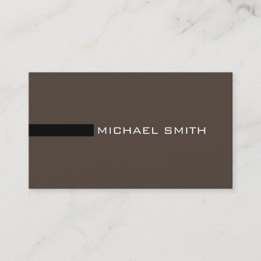 Minimalistisch Elegant Modern Taupe en Black Visitekaartje (Voorkant)