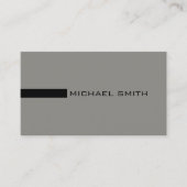 Minimalistisch elegant modern Titanium en zwart Visitekaartje (Voorkant)