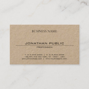 Minimalistisch elegant modern trendy bruin kraftpa visitekaartje