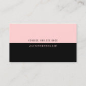 Minimalistisch Elegant Modern zwart | blush pink Visitekaartje (Achterkant)