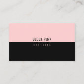 Minimalistisch Elegant Modern zwart | blush pink Visitekaartje (Voorkant)