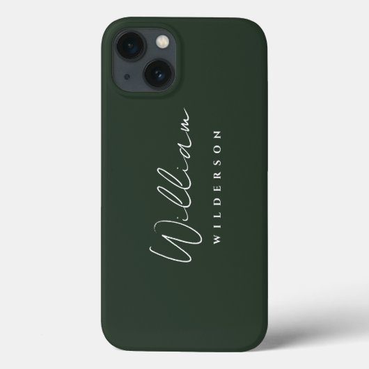 Minimalistisch Elegant Monogram Dark Green Forest Case-Mate iPhone Case (Achterkant)