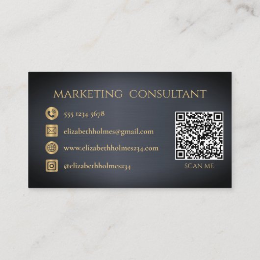 Minimalistisch Elegant Monogram Donker Navy Blauw Visitekaartje (Achterkant)