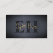 Minimalistisch Elegant Monogram Donker Navy Blauw Visitekaartje (Voorkant)