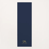 Minimalistisch Elegant Monogram Donkerblauw Goud S Yogamat (Voorkant)
