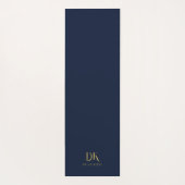Minimalistisch Elegant Monogram Donkerblauw Goud S Yogamat (Achterkant)