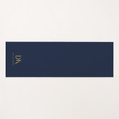 Minimalistisch Elegant Monogram Donkerblauw Goud S Yogamat (Voorkant (horizontaal))