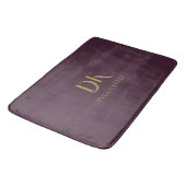 Minimalistisch Elegant Monogram Donkerrood Goud St Badmat (Gekanteld)
