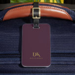 Minimalistisch Elegant Monogram Donkerrood Goud St Bagagelabel<br><div class="desc">Het Custom Minimalist Elegant Monogram Dark Maroon Red Gold stijlvolle Bagagelabel is een luxe en verfijnde aanvulling op uw reis accessoires.</div>