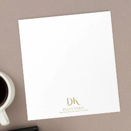 Minimalistisch Elegant Monogram Donkerrood Goud St Notitieblok