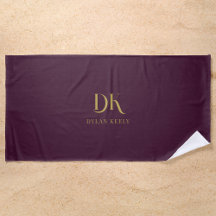Minimalistisch Elegant Monogram Donkerrood Goud St