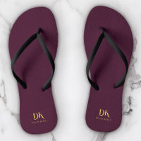Minimalistisch Elegant Monogram Donkerrood Goud St