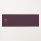 Minimalistisch Elegant Monogram Donkerrood Goud St Yogamat (Achterkant (horizontaal))