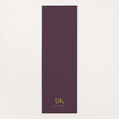Minimalistisch Elegant Monogram Donkerrood Goud St Yogamat (Achterkant)