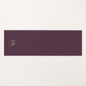 Minimalistisch Elegant Monogram Donkerrood Goud St Yogamat (Voorkant (horizontaal))