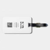 Minimalistisch Elegant Monogram Forest Green Trave Bagagelabel (Achterkant horizontaal)