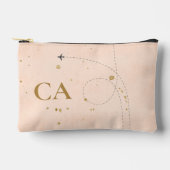 Minimalistisch Elegant Monogram Gold Peach Pink Tr Etui (Voorkant)