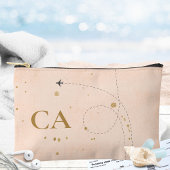Minimalistisch Elegant Monogram Gold Peach Pink Tr Etui