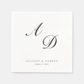 Minimalistisch Elegant Monogram Huwelijk Servet (Voorkant)