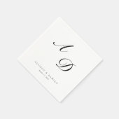 Minimalistisch Elegant Monogram Huwelijk Servet (Hoek)