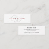 Minimalistisch Elegant Monogram Mini Visitekaartje (Voorkant / Achterkant)