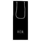 Minimalistisch Elegant Monogram Wijn Cadeautas (Voorkant)