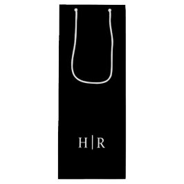 Minimalistisch Elegant Monogram Wijn Cadeautas
