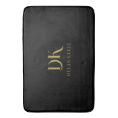 Minimalistisch Elegant Monogram Zwart Goud Stijlvo Badmat (Voorkant Verticaal)