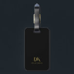 Minimalistisch Elegant Monogram Zwart Goud Stijlvo Bagagelabel<br><div class="desc">Het Custom Minimalist Elegant Monogram Black Gold Stijlvolle Bagagelabel is een luxe en verfijnde aanvulling op uw reis accessoires.</div>