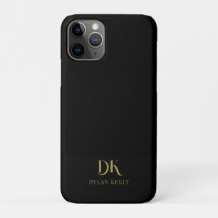Minimalistisch Elegant Monogram Zwart Goud Stijlvo Case-Mate iPhone Case