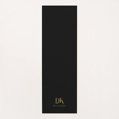 Minimalistisch Elegant Monogram Zwart Goud Stijlvo Yogamat (Voorkant)