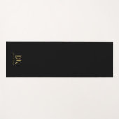 Minimalistisch Elegant Monogram Zwart Goud Stijlvo Yogamat (Voorkant (horizontaal))