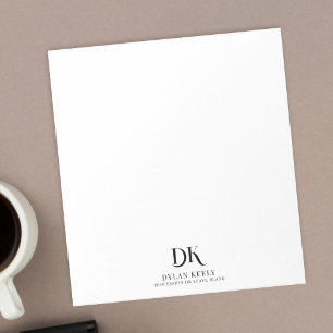 Minimalistisch Elegant Monogram Zwart Modern Stijl Notitieblok