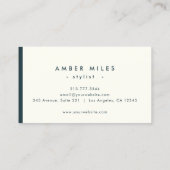 Minimalistisch Elegant Moody Blauwgroen Hallo Chic Visitekaartje (Achterkant)